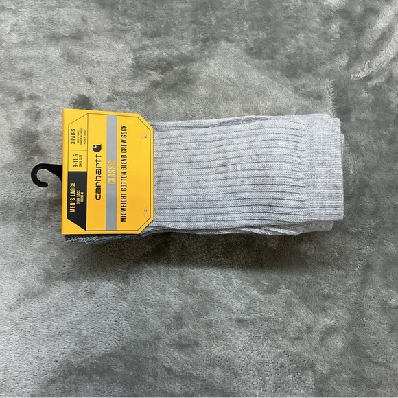 Carhartt Classic Midweight Cotton Blend Crew Sock 3pk Mens 9-11.5 ribbed durable - Picture 5 of 7